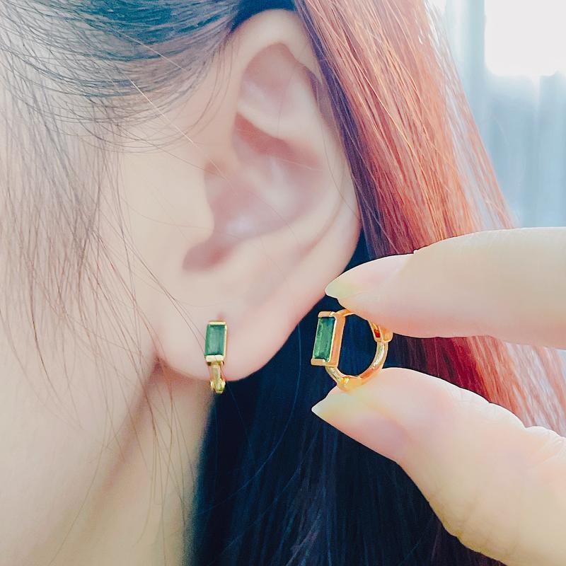 Product Introduction of Khuyên Tai Tròn Đá Sinh Hình Chữ Nhật Mini, Thời Trang Và Tối Giản, Phụ Kiện Cho Nữ, Hộp Miễn Phí, GE19, [FIONA] 17