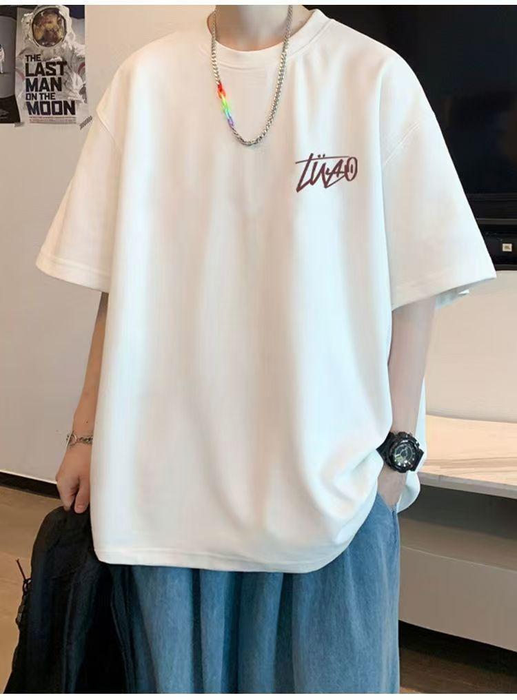 Product Introduction of N642 Milk Silk Double-Sided Short Sleeve 180g Five-Quarter Sleeve T-Shirt Black and White M-5XLP9 6