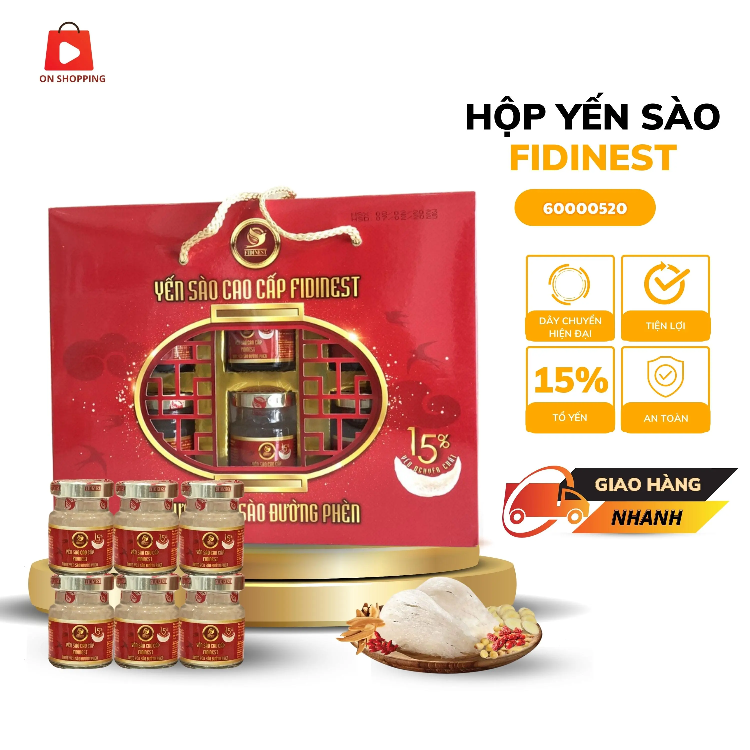 Yến Sào Cao Cấp Fidinest 15% Hàm Lượng Dinh Dưỡng Cao Dùng Được Cho Người Tiểu Đường