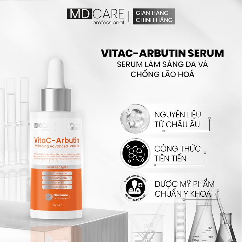 KOC KOL Serum Sáng Da Chống Lão Hoá MD CARE VitaC-Arbutin Serum - Whitening Advanced Formula 30ml