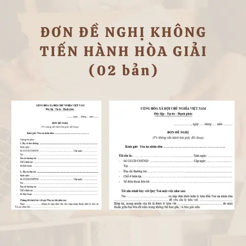 Mẫu giấy đơn đề nghị không tiến hành hòa giải - 02 bản