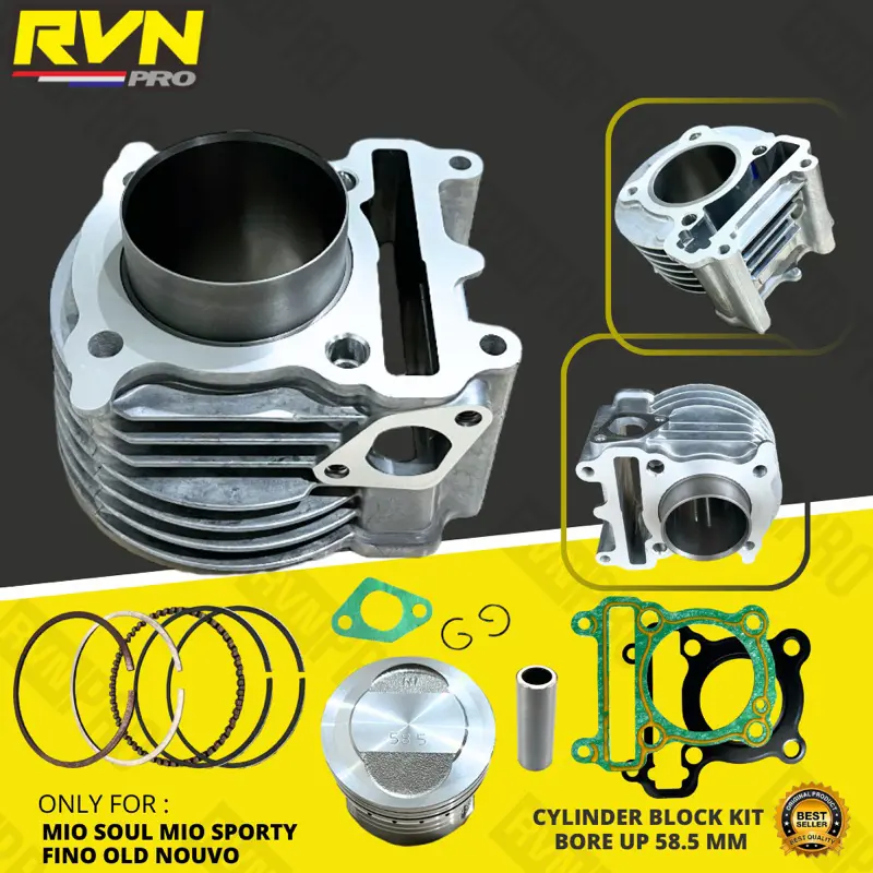 BLOK SEHER BORING PAKET BORE UP MIO MIO SOUL 58.5 58 54 MM ORIGINAL RVN THAILAND FREE PAKEN GASKET