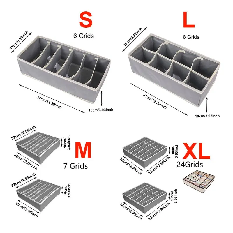 Multi-grid Underwear & Socks Storage Box, 1 Count Folding Clothes Storage Box, Household Home Storage Organizer, Home Organizer Supplies, Summer Gift 1