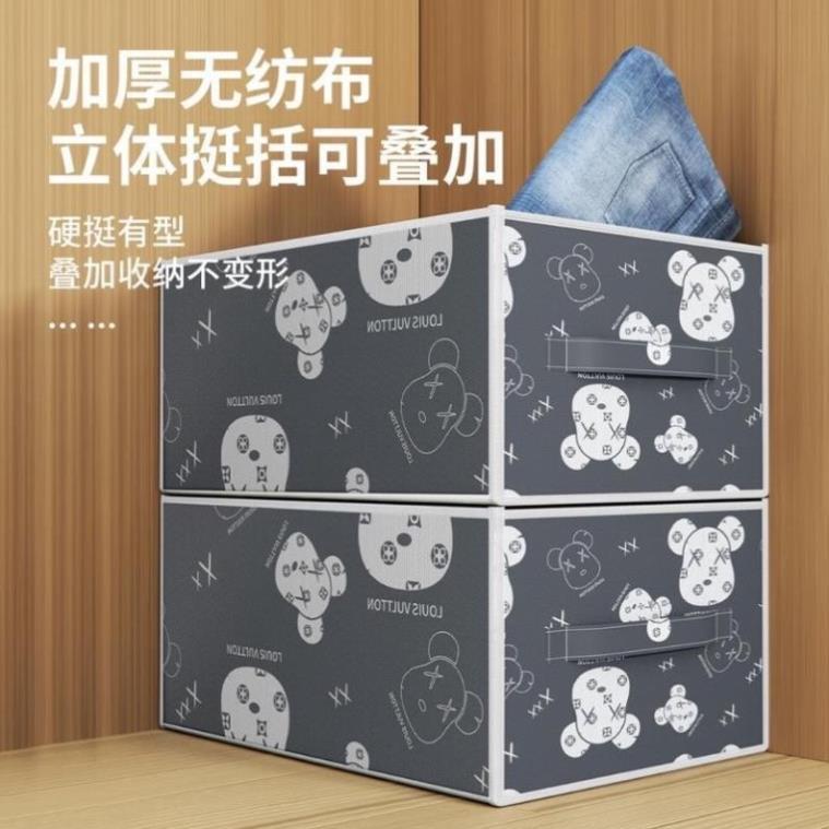 {buy} Hộp vải chia 9 ngăn đựng quần áo túi vải chứa đồ quần jean áo thun thùng vải đựng đồ lót tất vớ gấp gọn-RINOLI 3