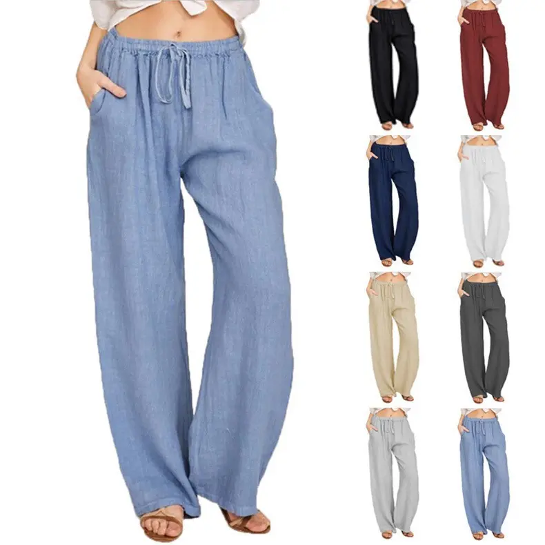 Rib Flares, Crotchless Pantfashion Women's Clothingfashion Women's Women's New plus Size Loose Cotton Linen Women's Casual Pants Comfort Fabric Womenswear Bottoms Customized Evening Gorgeous Overall