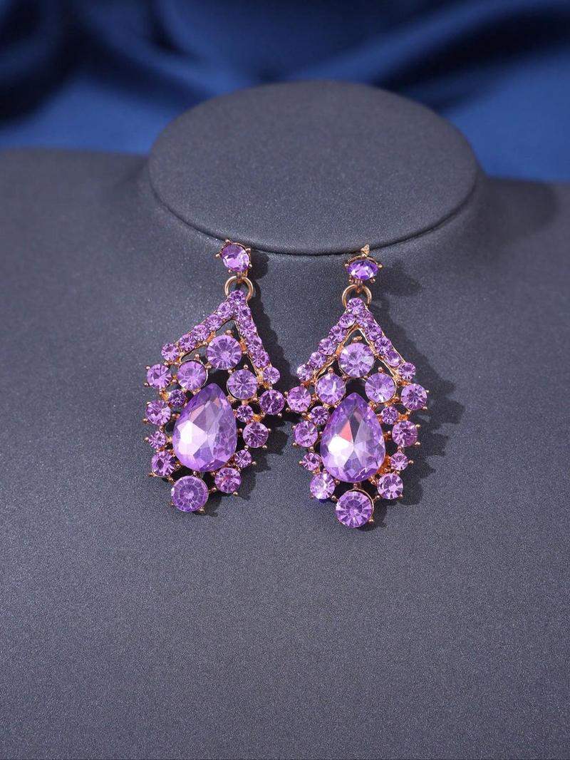 Product Introduction of 4pcs/set Rhinestone Decorated Crown & Necklace & Earrings, Elegant Wedding Bridal Jewelry Set, Bridal Party Favor for Women Girl Gift 8
