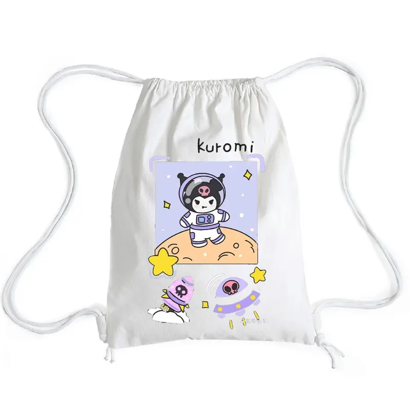 Tas Ransel Serut - Stringbag Wanita Kanvas Tebal Lucu Kece Gambar Kuromi l Digedot.Id 3