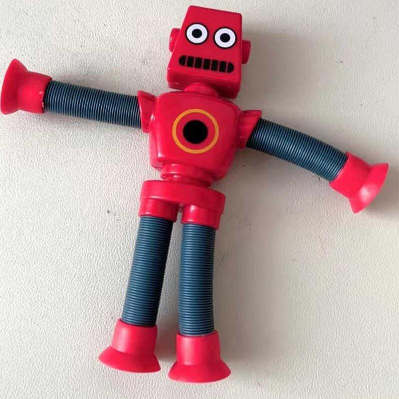 Product Introduction of 2pcs lot Suction Cup Telescc Robot Shape Stretch Tube Giraffe Educational Decompression Anti stress Squeeze Toy 18