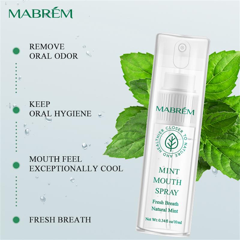 MABREM Oral Spray Freshens Breath, Deodorizes And Leaves Fragrance Portable Breath Freshener To Prevent Bad Breath Peppermint Fresh Mouth Mist 4