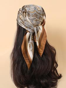 Pañuelo cuadrado de estampado Paisley para mujer, estilo Boho, pañuelo para la cabeza, accesorios de moda para el cabello para mujeres y niñas