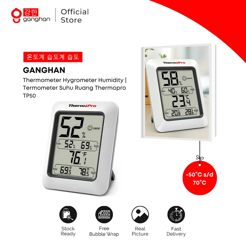 Ganghan Termometer Higrometer Ruang | Thermohygrometer Thermopro TP50 0