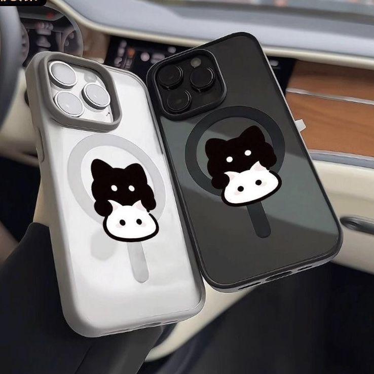 เคสโทรศัพท์มือถือ, การออกแบบลูกแมวขาวดำสองตัว, เข้ากันได้กับ iPhone17 Pro และ iPhone16 Plus, การออกแ