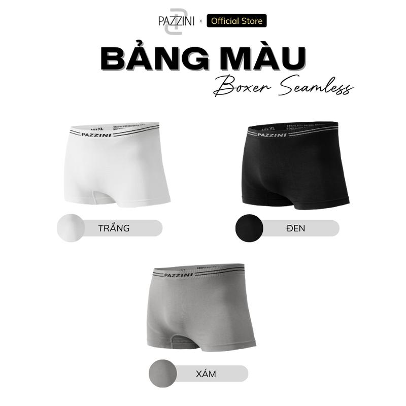 Combo 3 quần lót nam boxer PAZZINI thun poly cao cấp quần sịp nam co giãn 4 chiều thấm hút kháng khuẩn tốt - BX005. Menswear Quần Boxer