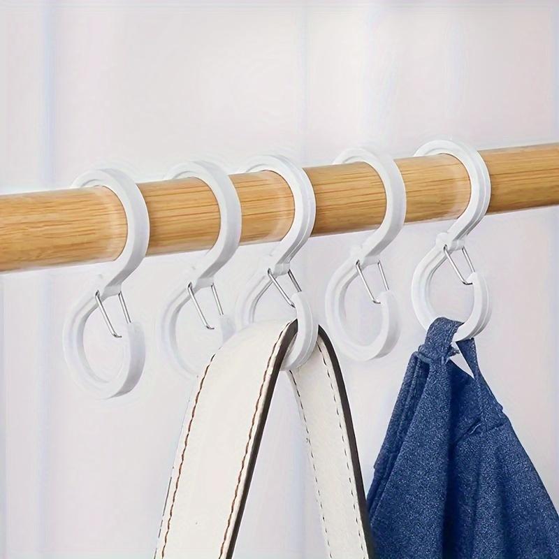 Khóa Móc Hình Chữ S, 1 Bộ 8 Chiếc, Cho Nhà Bếp Và Phòng Tắm, Móc Thanh Ngang, Không Cần Khoan, Làm Bằng Nhựa, Móc Treo Quần Áo 8
