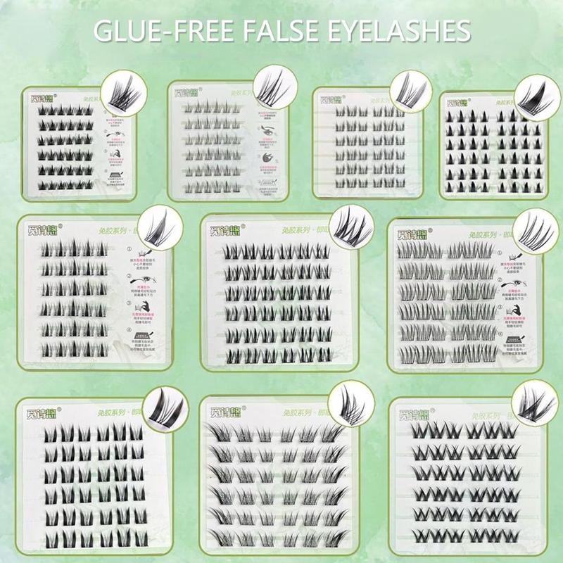 Lông Mi Giả, Tự Dính, 6 Hàng, Keo Dán Sẵn, Nhiều Cụm, Kiểu Quà Tặng, Tách Trinity Miễn Phí, T0C2