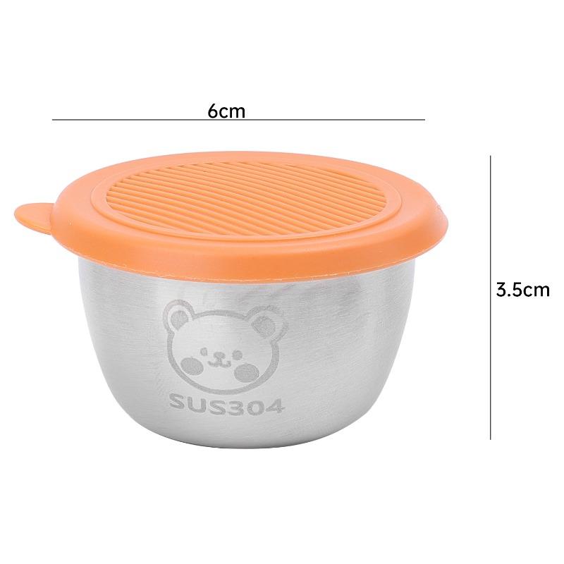 Product Introduction of 2/4Pcs Stainless Steel Sauce Cup Pepper Condiment Container with Lids Bear Sealing Leak-proof Sauce Cups Home Kitchen Storage Supplies 19