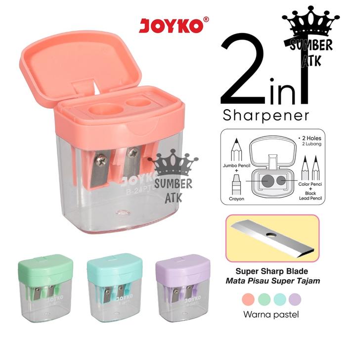 Rautan Roti Promo Rautan Serutan Sharpener Joyko B-24PTL 2 In 1 Pastel Color - Pink ...
