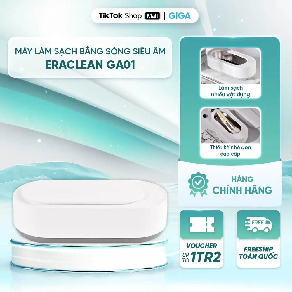 Máy làm sạch bằng sóng siêu âm EraClean GA01 - Làm sạch kính mắt, đồ trang sức, cọ trang điểm...
