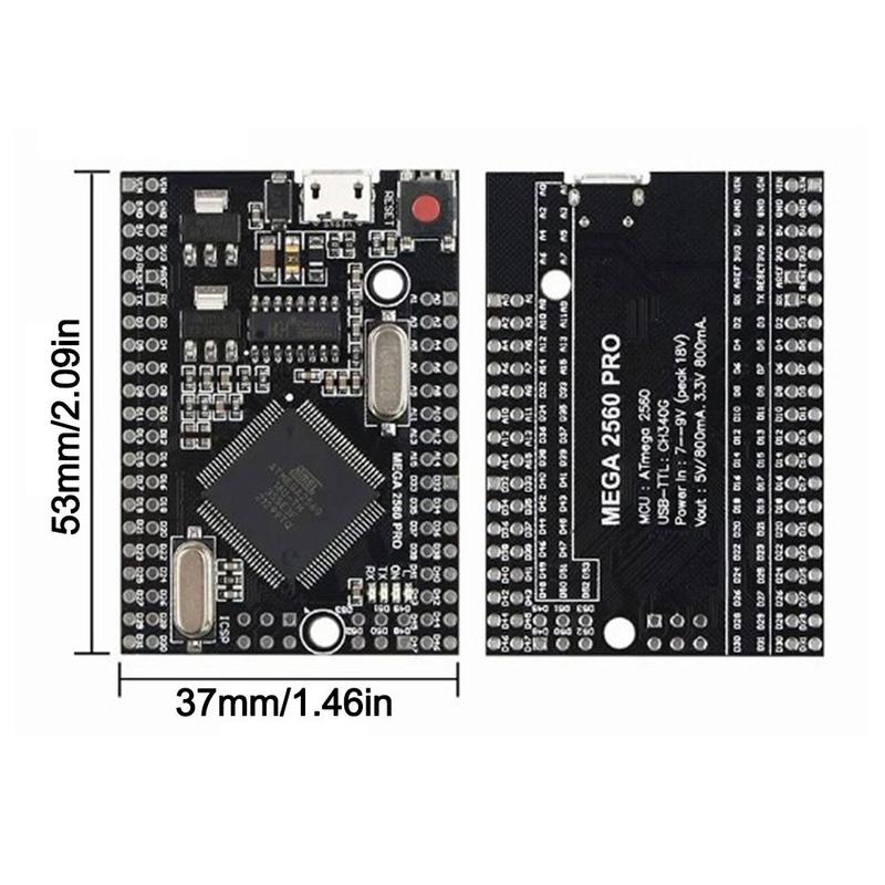Product Introduction of Professional ATmega2560 Mega 2560 PRO Board Embed CH340G Electronic Development Board Type-C USB ATmega2560-16AU Board 15