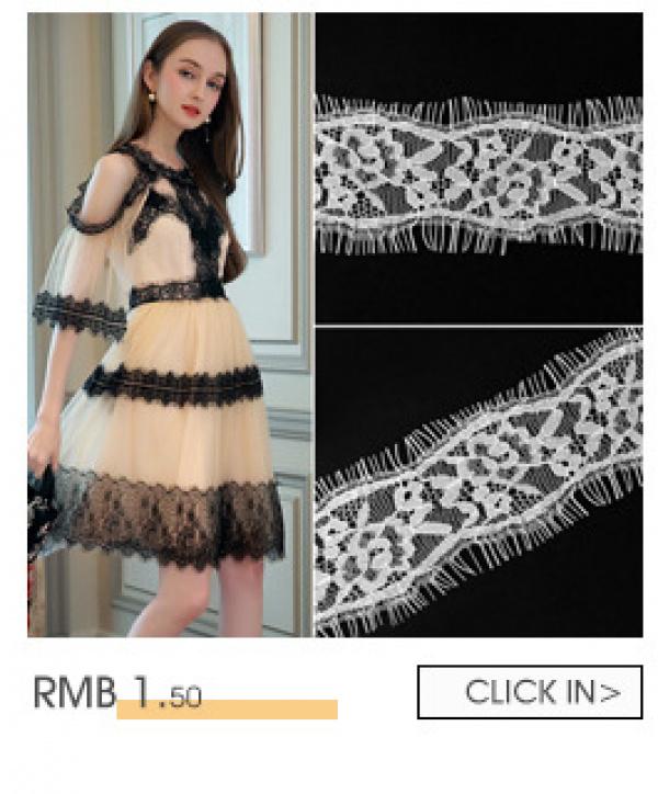 Product Introduction of 34cm Hot Selling Lace Eyelash Lace Clothing Accessories Lace Factory in Stock Wave Lace Embroidery Edge 7