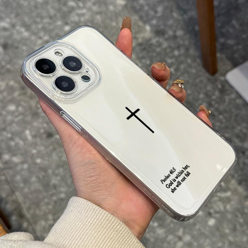 Product Introduction of Cross Pattern Phone Case, Full Coverage Shockproof Phone Protective Cover, Phone Accessories Compatible with iPhone 11 12 13 14 15 Pro Max 1