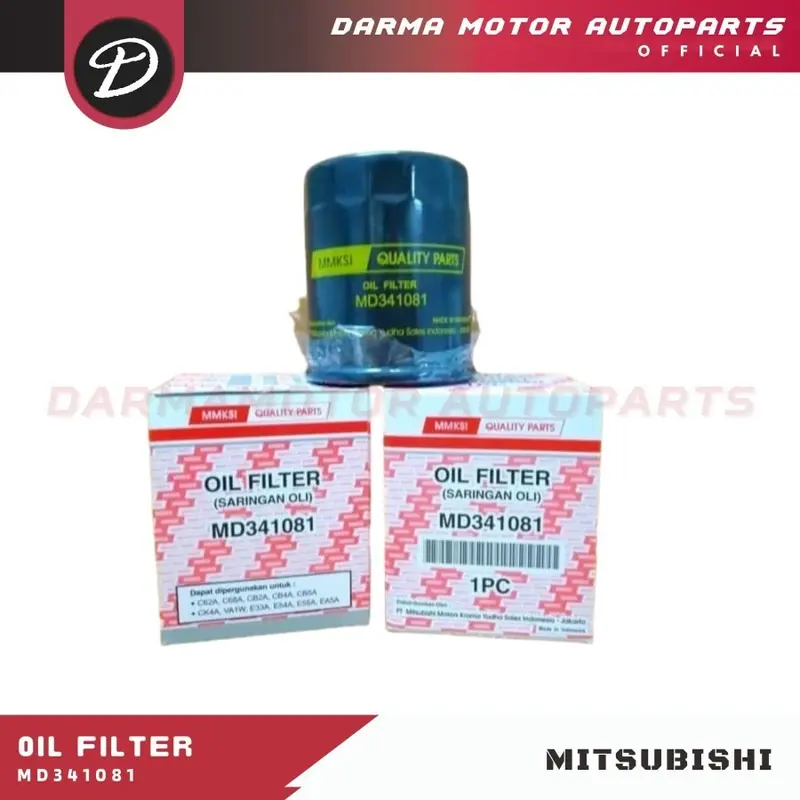 Oil Filter Saringan Filter Oli Mitsubishi Lancer Evo 3 Evo 4 Cedia Dangan Galant V6 Galant V6-24 Hiu Kuda Bensin Exceed Grandia Diamond Xpander Outlander Mirage T120ss L300 Bensin MD341081 Asli Original Mitsubishi 100% Genuine Parts MKSi KTB 5
