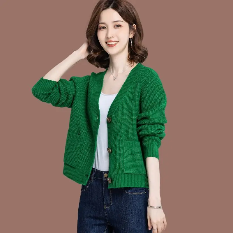 Đồ Len Nhỏ Thời Trang, Áo Cardigan Dệt Kim Nữ, Phong Cách Phương Tây, Thích Hợp Cho Mùa Xuân Và Mùa Thu, Váy Phù Hợp Bên Ngoài, Áo Len Dài Tay, Áo Khoác