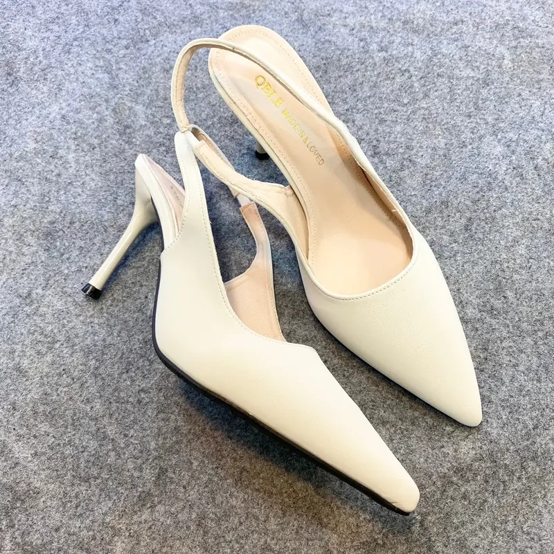 High heel_ giầy cao gót 9p mũi nhọn trơn chất liệu da nhung mềm mại (Fom chuẩn size) 1