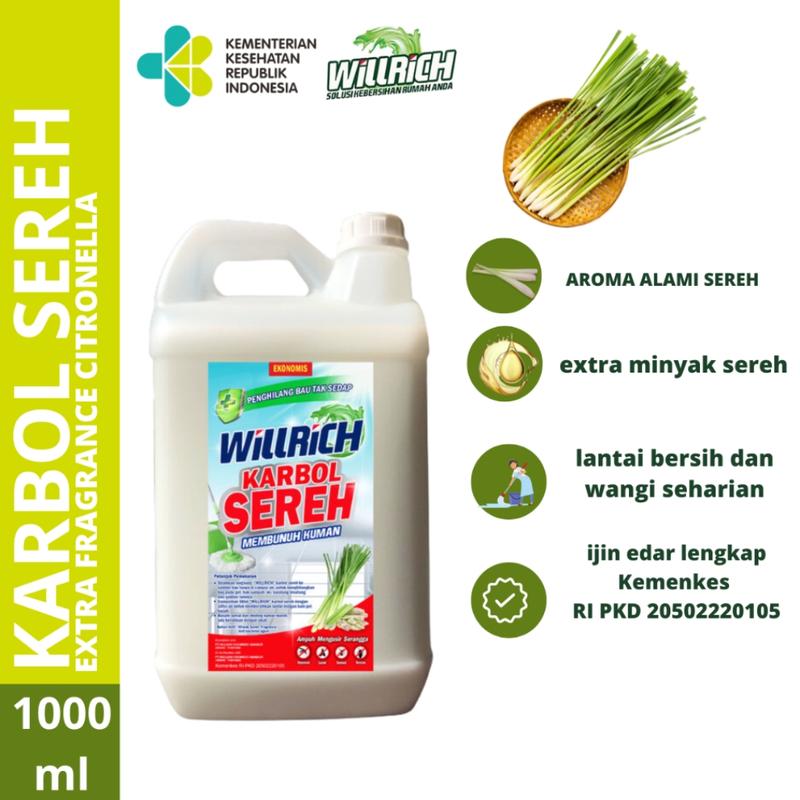 Karbol Sereh Willrich 1 Liter Pembersih Lantai Premium 3