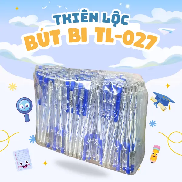 Combo 20/50/100 cây bút bi Thiên Lộc ngòi 0.7mm ( mực xanh/ mực đỏ/ mực đen)