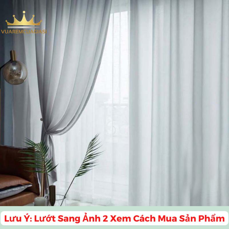 Rèm dán Voan Trơn, voan trắng, voan xám, nhiều kích thước rèm cửa sổ trang trí cao cấp siêu đẹp, tiện lợi không khoan tường VIPDT vuaremgiasi