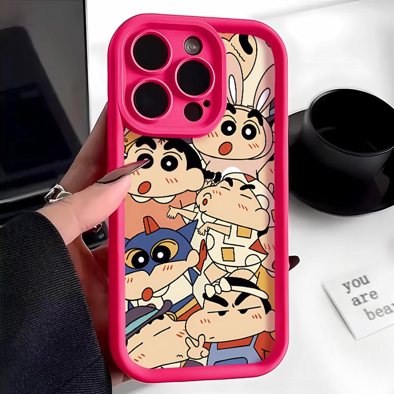 Product Introduction of Ốp Điện Thoại Họa Tiết Gia Đình Bút Chì Màu Nhảy Múa Shin chan, Tương Thích Với iPhone 15promax, 12, 13, 14, 11, xsmax, xs, xr, 7, 8Plus, SE2020, Bảo Vệ Ống Kính, Chống Sốc 3
