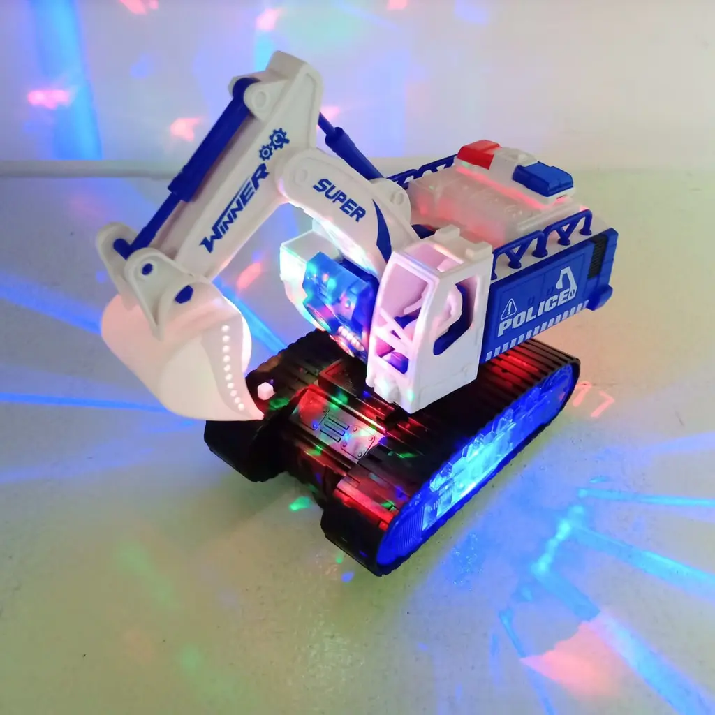 Mainan Engineering Excavator Robot Bergerak Lampu