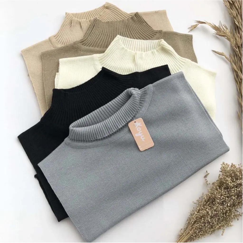 Koyu Hijab Iner Manset Leher & Manset Kutung Baju Rajut