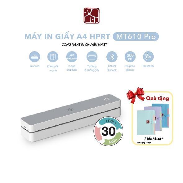  HPRT Máy In Di Động MT610 Pro In Nhiệt Bluetooth 5.0 Pin 2000mAh Cho Tài Liệu Học Tập Kích Thước A4 300 DPI Chất Lượng Cao 