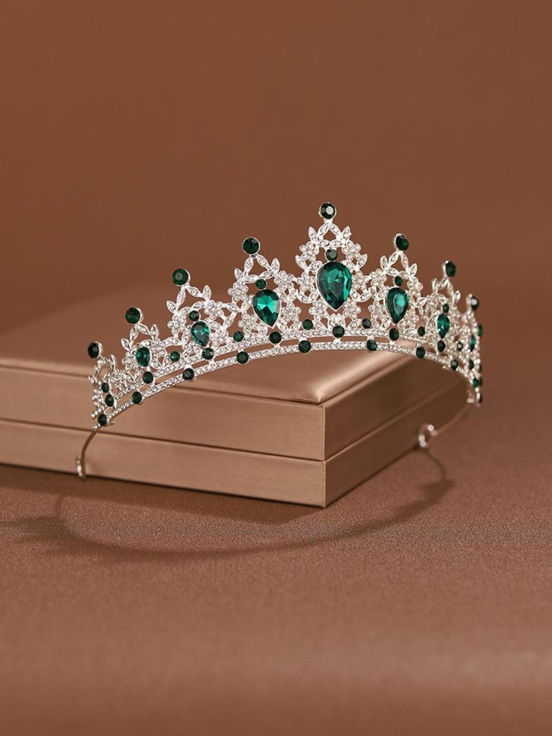 Product Introduction of Elegant Rhinestone Decorated Crown Tiara, Luxury Bridal Headwear for Wedding Birthday Party, Fashion Hair Accessories for Women 3