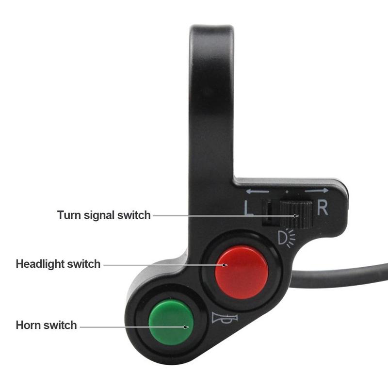 Multifunctional Motorcycle Handlebar Switch Headlight Horn Turn Signal Combination Electric Bike Scooter 6