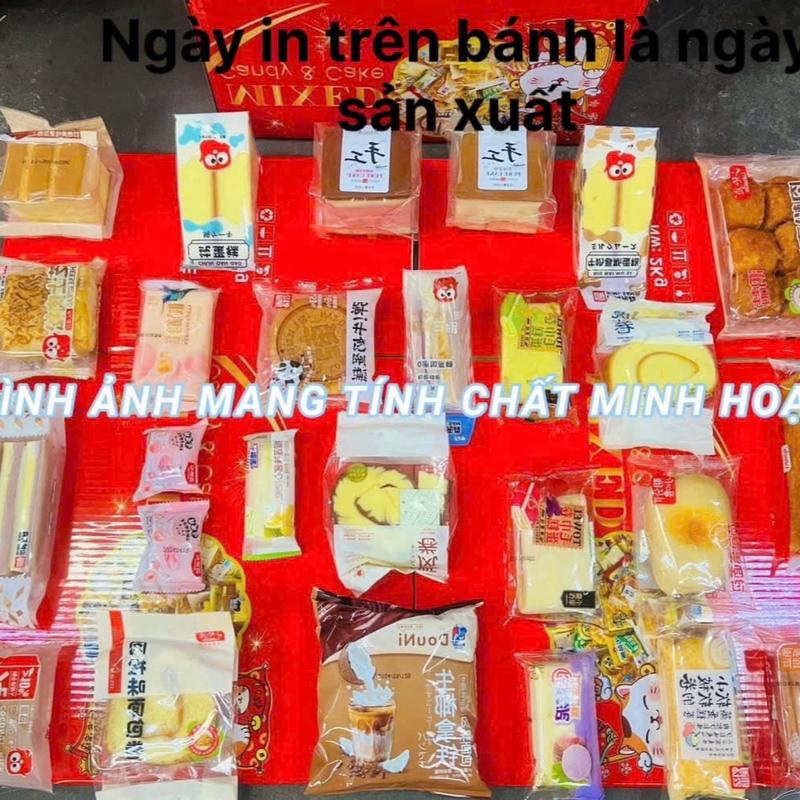 Bánh mix 2 kg3 cả thùng mix đủ vị ,bánh có trùng(2kg ruột bánh ngày in trên bánh là ngày sản xuất bánh về Theo lô mỗi lô bánh về sẽ khác nhau. ),