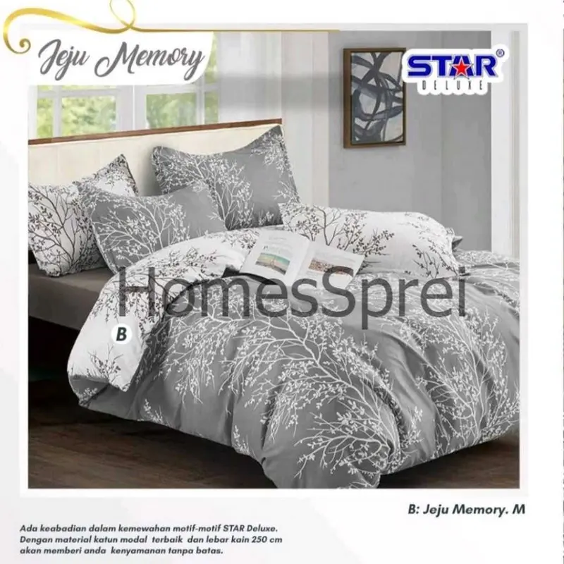Promo Bedcover Only / Selimut Saja Size 200 x 220 180 x 220 120 x 220 Jeju Series Motif Best Sellet Katun Halus Anti Luntur 6