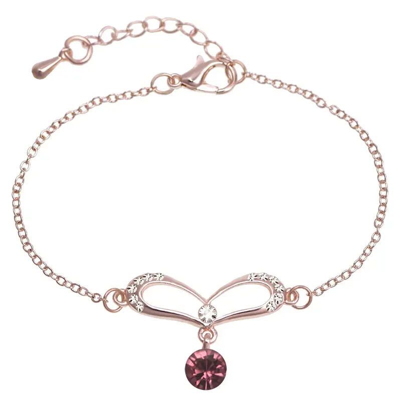 New Rose Gold Ornament Women's Simple Bracelet Crystal Bracelet