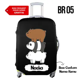 Luggage Cover Pakai Nama We Bare Bears BR 05
