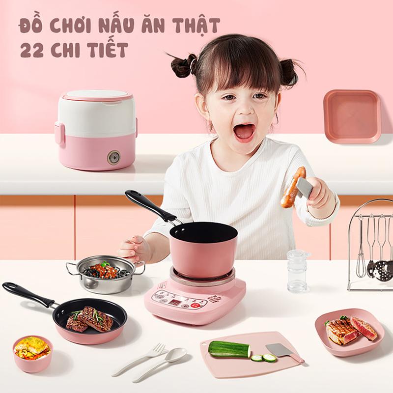  Đồ chơi nấu ăn thật 22 chi tiết đồ chơi nhà bếp mini cho bé trải nghiệm. Toy 