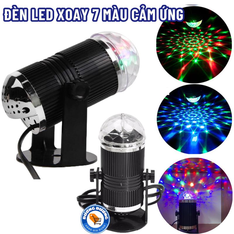 Đèn Led Xoay 7 Màu Cảm Biến Theo Nhạc Hình Trụ - Đèn Trang Trí Sân Khấu, Phòng Karaoke - Đèn Vũ Trường Xoay 360 Độ Hiệu Ứng Nháy Chớp dendecor led  phaohoa đèn  led dancer  nightlight đè  nthờ ngàn sao