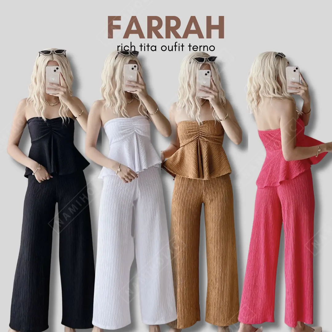 Namiholic Farrah Rich Tita Outfit Yayamanin Tube Terno Bark Crepe Coordinates | XS to SMALL