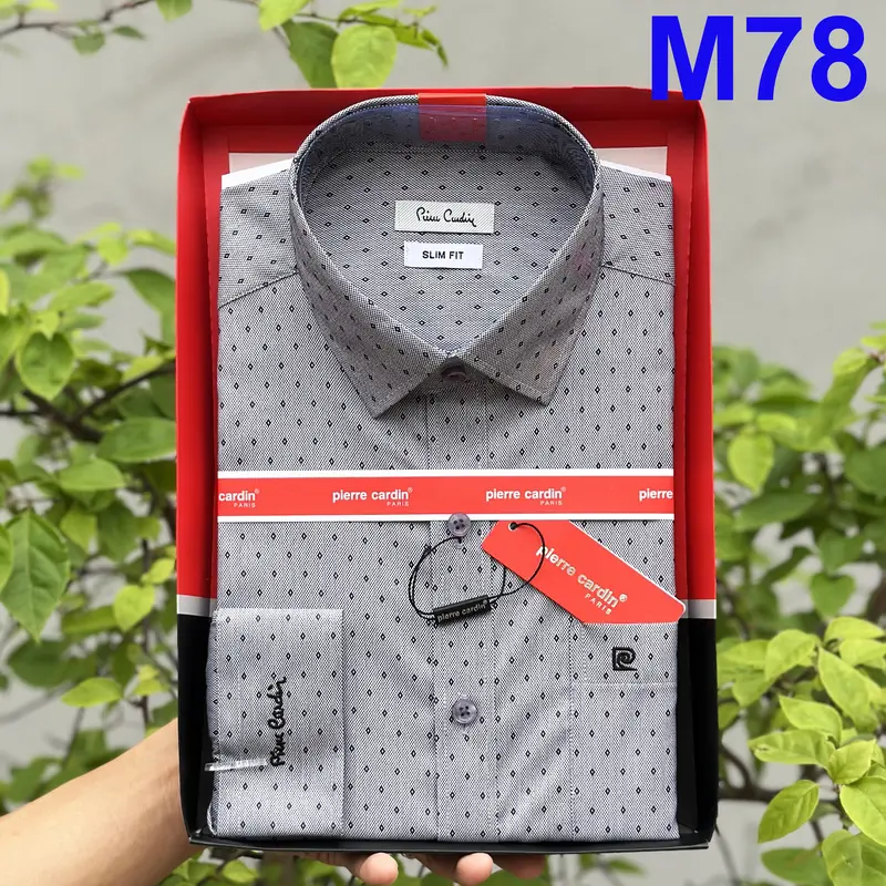 Áo Sơ Mi Pierre Cardin, Áo Sơ Mi Công Sở Dài Tay Trắng Trơn Sang Trọng Tinh Tế, Cúc Khắc Chữ Mẫu Mới 2025 7