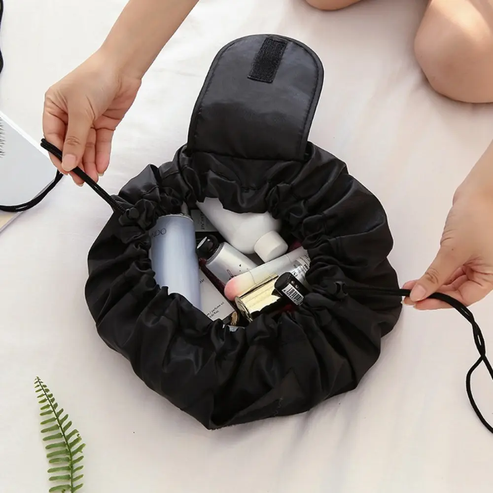 Women Drawstring Cosmetic Bag Travel Storage Makeup Bag Organizer Female Make Up Pouch Portable Waterproof Toiletry Beauty Case Large Capacity Toiletries
