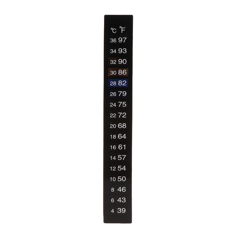 Product Introduction of 10 Pieces Thermometer Strips Aquarium Adhesive Strip Sticker Temperature Monitor for Fish for Tank Wine Jar 18 - 34℃ 42