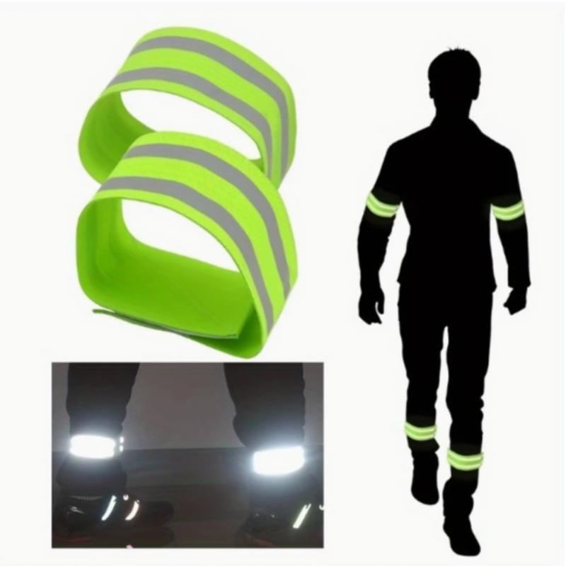 Product Introduction of High Visibility Safety Reflective Band, 2 Counts/set Reflective Band for Night Walking, Cycling and Running, Wrist, Arm, Ankle and Leg Reflective Band 5