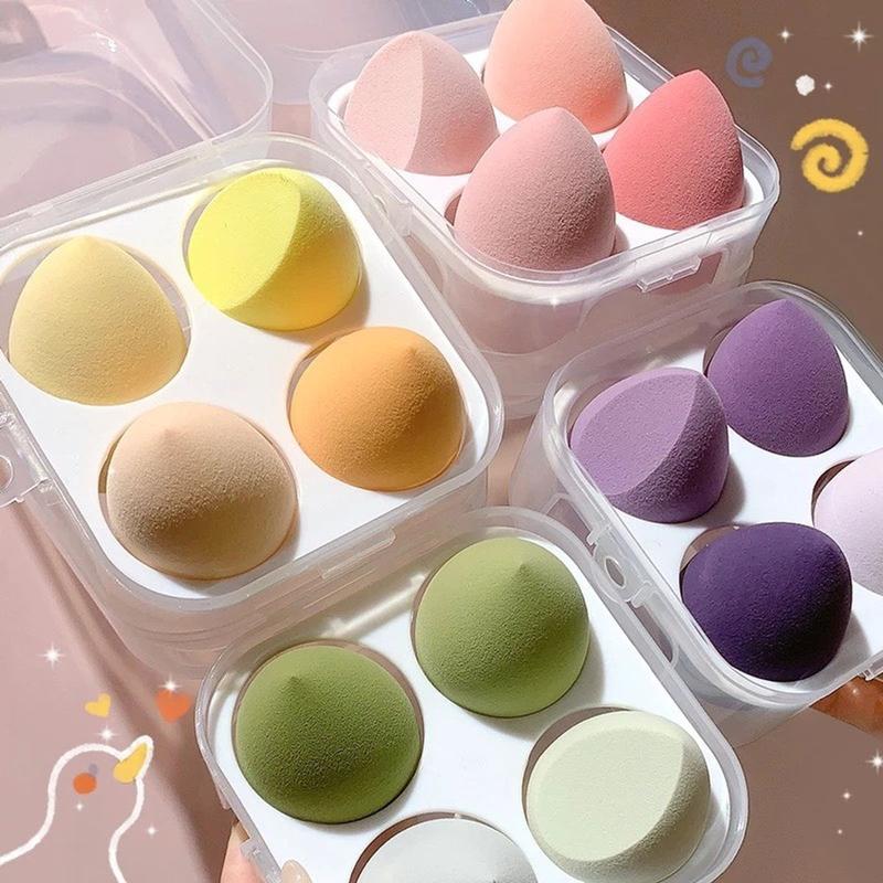 Set 4 Mút Trang Điểm Kèm Hộp đựnġ Độc Đáo Tiện Dụng Cosmetic Mỹ Phẩm Nữ