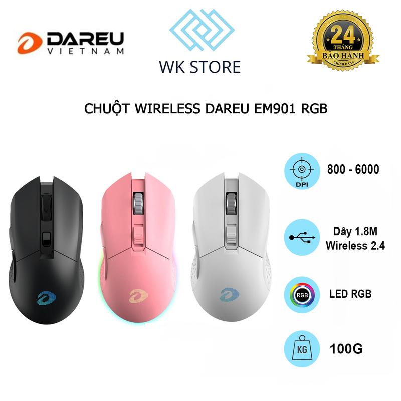  Chuột DareU EM901 RGB Wireless - Chính hãng   BH 2 năm  chuot  cong 